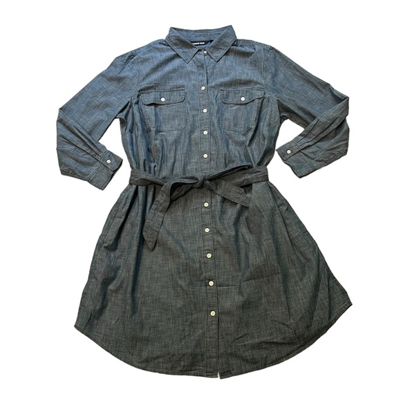 NWT, Lands' End Chambray Button Front Shirt Dress, Sz 1X - Picture 10 of 12